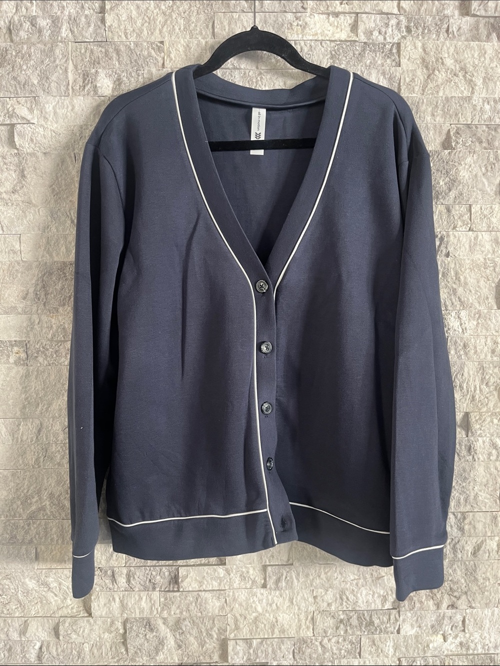 all in motion Navy Set Pleated Tank Dress & Navy Cardigan Sz-L - Picture 16 of 16